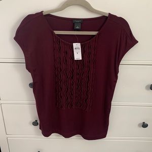 Ann Taylor Factory size S burgundy top. Tags on.